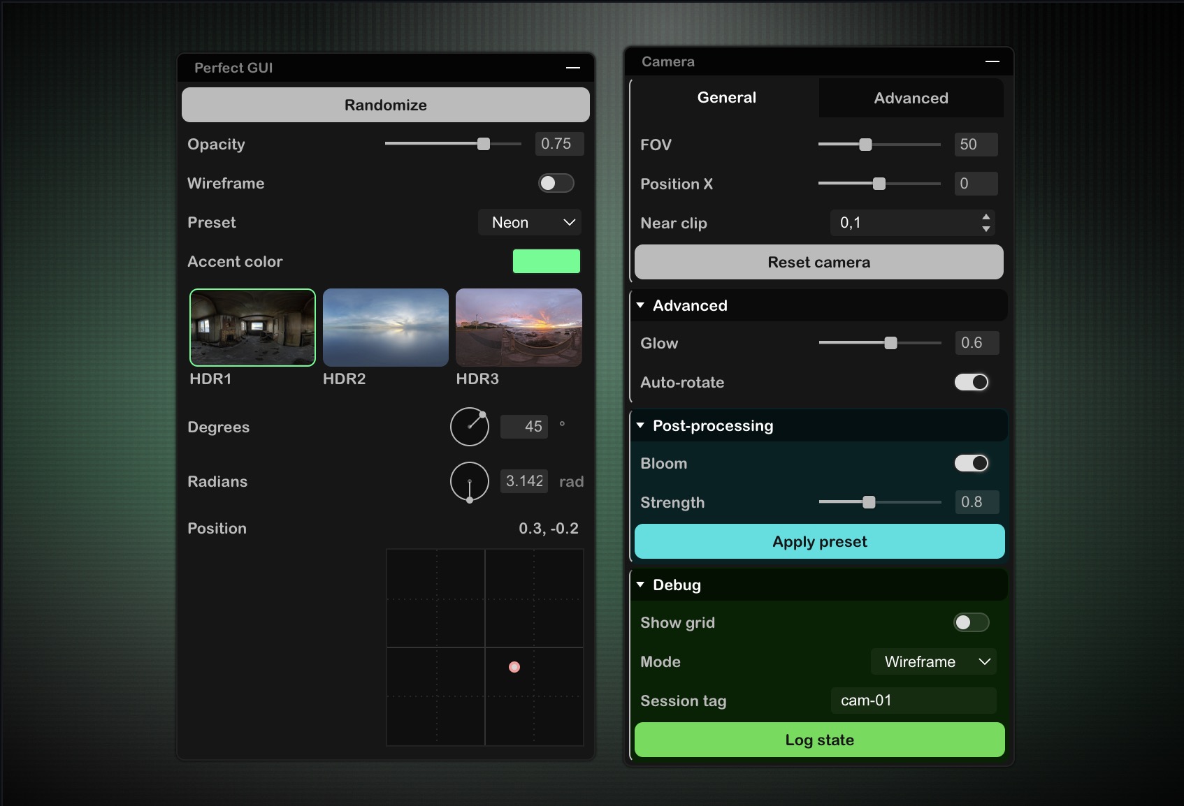 Perfect GUI screenshot